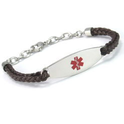 Lightweight Leather medical ID bracelets