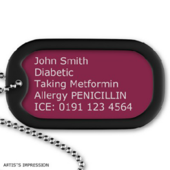 Medical Dog Tags - Maroon