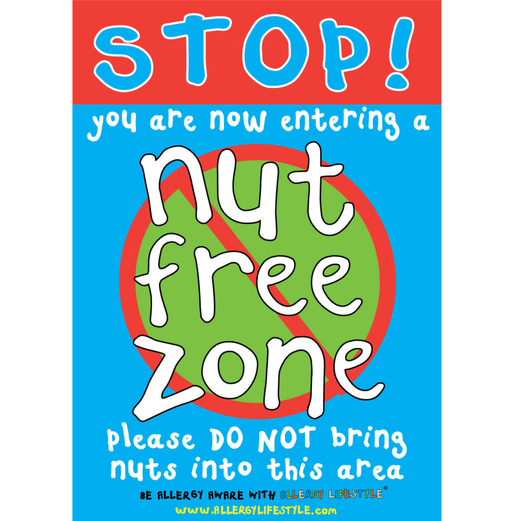 Nut allergy alert poster Nut Free Poster Allergy Awareness Poster