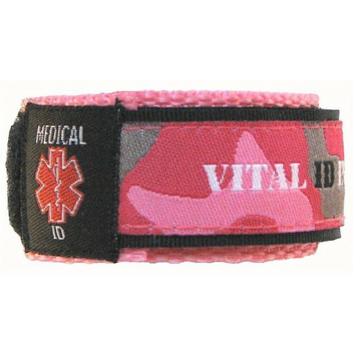 Pink Camo Medical ID Wristband