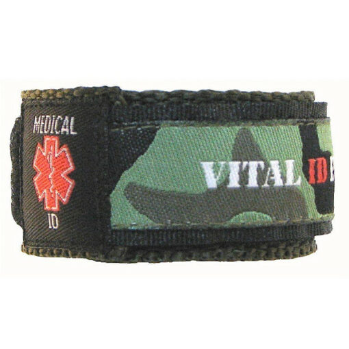 allergy id bracelet - green camo
