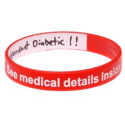 Diabetes Alert Write On Wristband Red