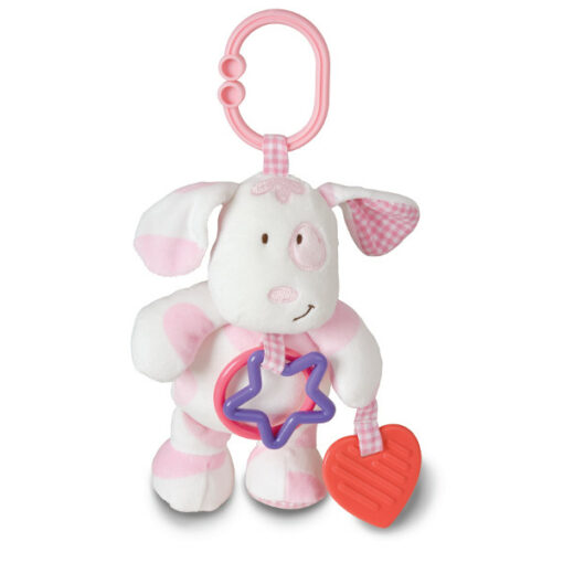 asthma and allergy friendly toys puppy in white and barbie pink