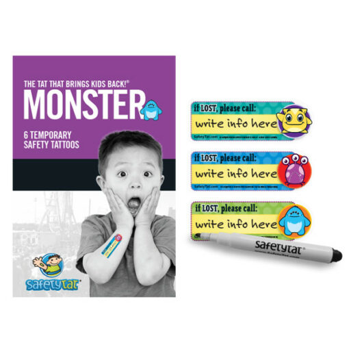 SafetyTat Kids Safety Tattoos - Monster Mash Pack