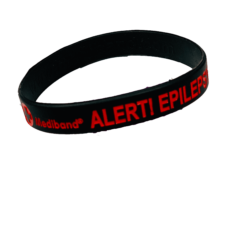 Black epilepsy alert wristband