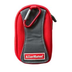 red asthma inhaler case back