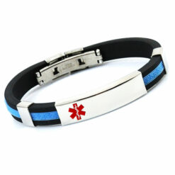 Blue & Black Sports Medical ID Bracelet