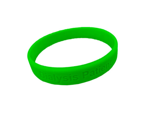 Green dialysis alert wristband