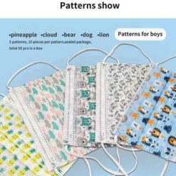 Disposable facemask patterns for boys