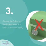 Ensure EpiPen is not locked away and be accessed easily.