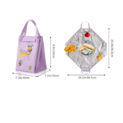 Insulated Lunch Bag - Dual Function table cover picnic bag Purple 2