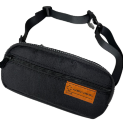 Epipen pouch insulated compact waist holder with carabiner ID card showing adjustable belt and front pocket